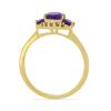 BUY REAL AFRICAN AMETHYST GEMSTONE WITH WHITE DIAMOND CLASSIC RING