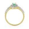 BUY 14K GOLD REAL EMERALD GEMSTONE WITH WHITE DIAMOND HALO RING