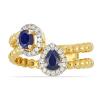 BUY 14K GOLD NATURAL BLUE SAPPHIRE CLASSIC RING WITH WHITE DIAMOND