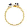 BUY 14K GOLD NATURAL BLUE SAPPHIRE CLASSIC RING WITH WHITE DIAMOND