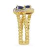 BUY 14K GOLD NATURAL BLUE SAPPHIRE CLASSIC RING WITH WHITE DIAMOND