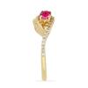 BUY 14K GOLD NATURAL RUBELITE GEMSTONE CLASSIC RING WITH WHITE DIAMOND