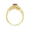 BUY 14K GOLD NATURAL RUBELITE GEMSTONE CLASSIC RING WITH WHITE DIAMOND