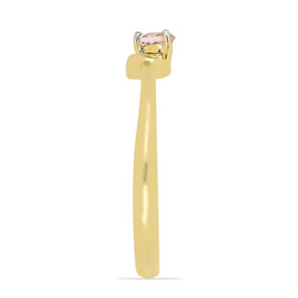BUY 14K GOLD NATURAL MORGANITE GEMSTONE SINGLE STONE RING
