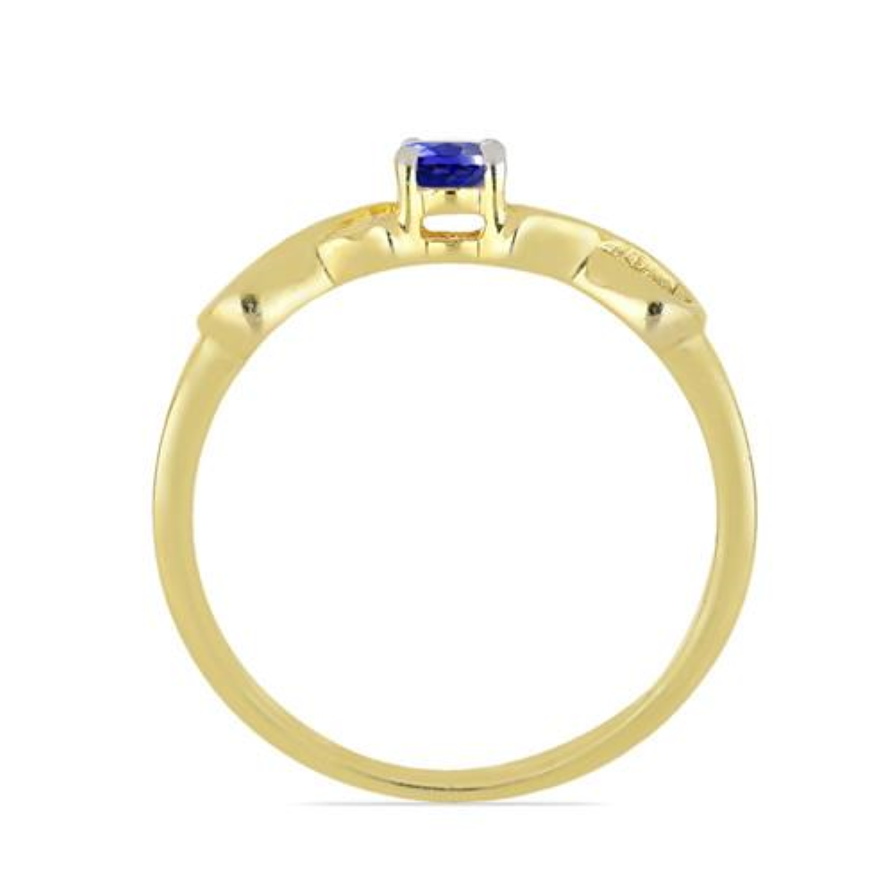 BUY 14K GOLD NATURAL TANZANITE GEMSTONE SINGLE STONE RING