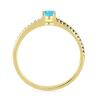 BUY 14K GOLD REAL APATITE GEMSTONE RING WITH WHITE DIAMOND