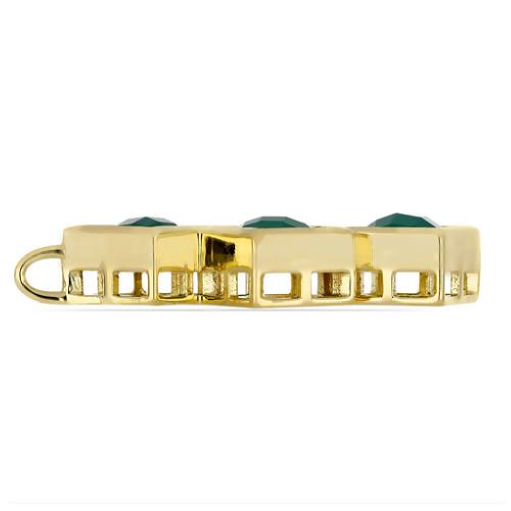 BUY GENUINE GREEN ONYX MULTI STONE BRASS PENDANT