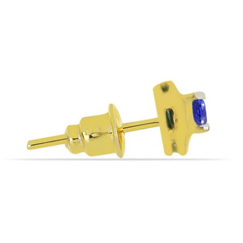 BUY 14K GOLD NATURAL TANZANITE SINGLE STONE EARRINGS