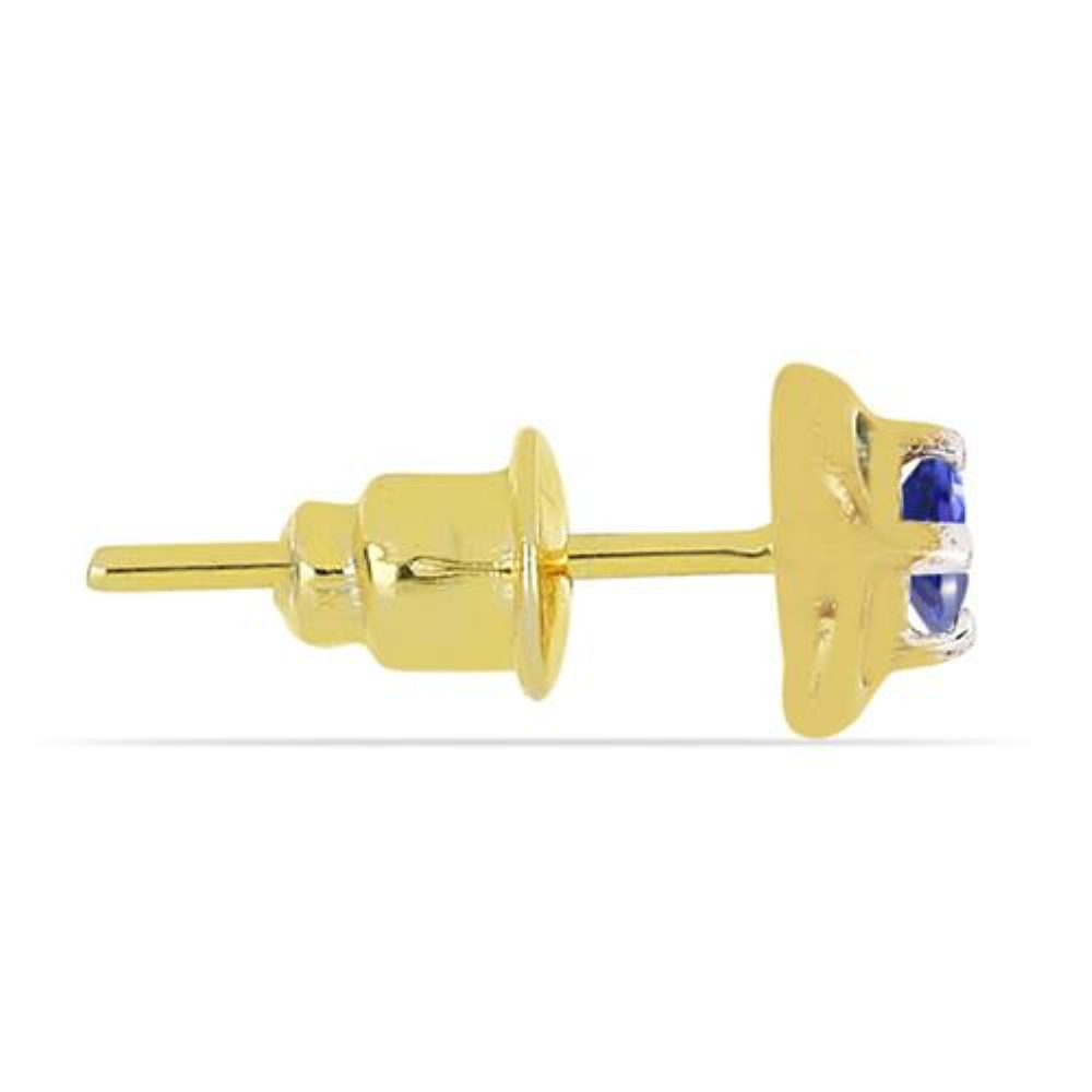 BUY 14K GOLD NATURAL TANZANITE GEMSTONE SINGLE STONE EARRINGS