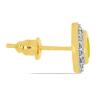BUY 14K GOLD HALO EARRINGS WITH CITRINE GESMTONE AND WHITE DIAMOND