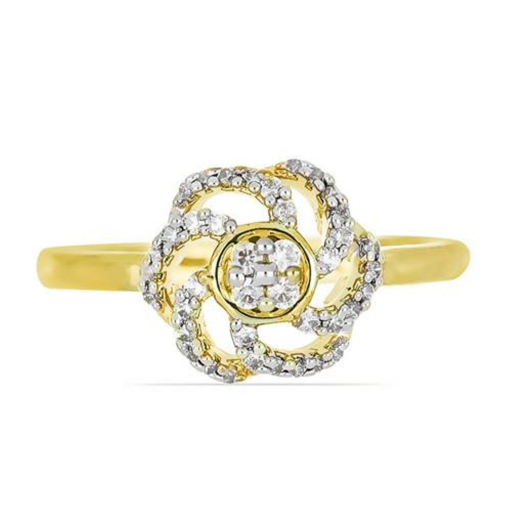 BUY NATURAL WHITE DIAMOND GEMSTONE 14K GOLD CLASSIC RING