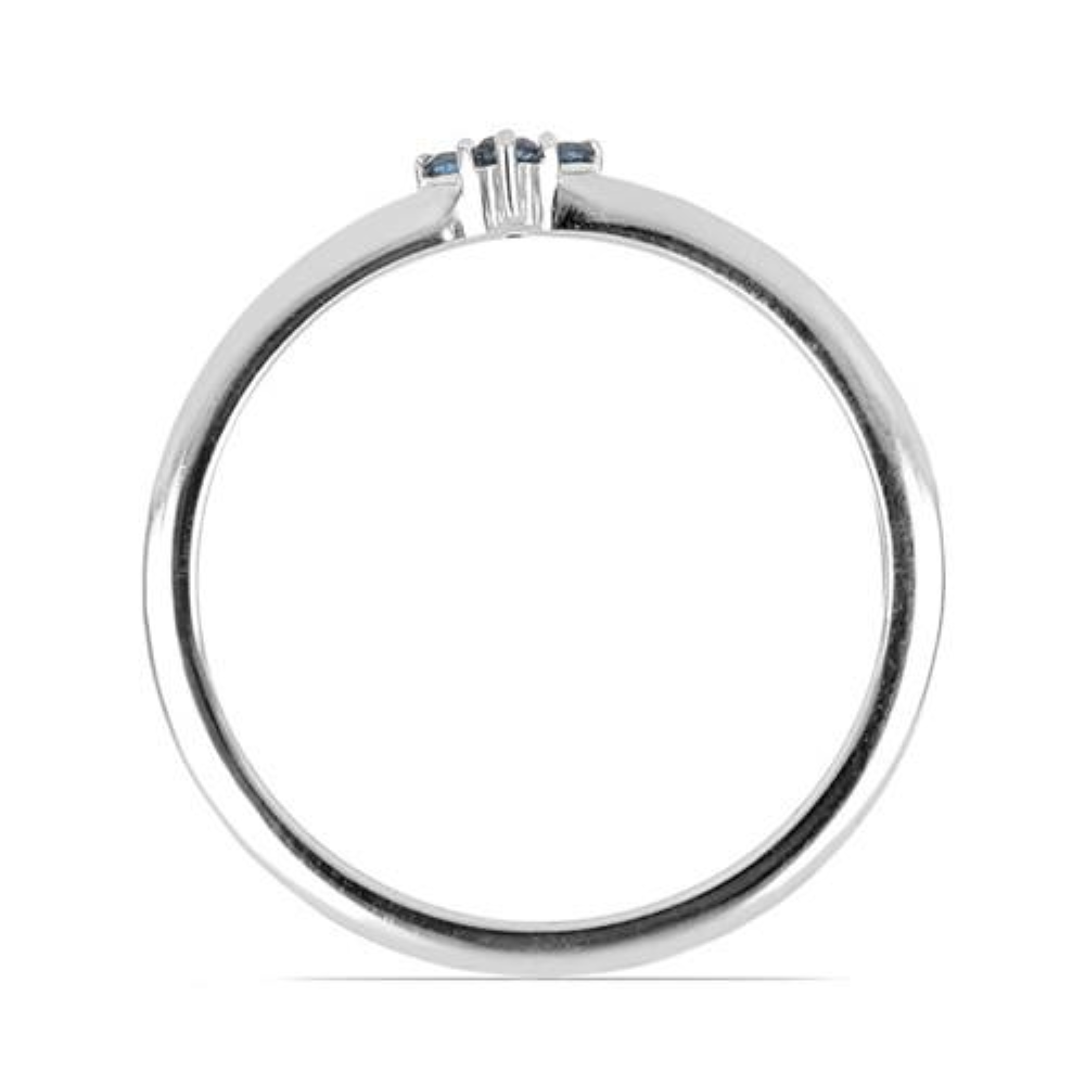 BUY STERLING SILVER NATURAL BLUE DIAMOND DOUBLE CUT GEMSTONE RING