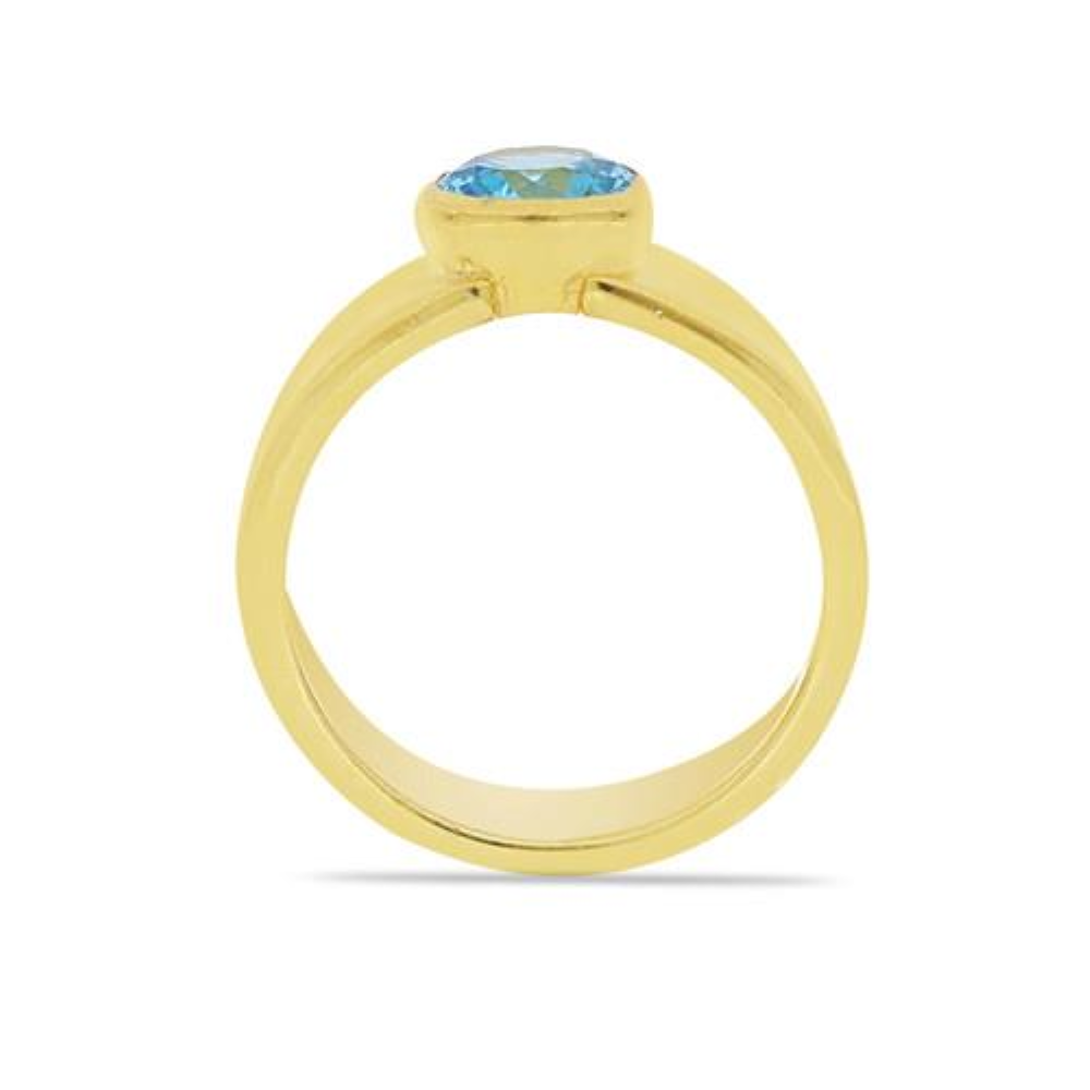 BUY GENUINE SWISS BLUE TOPAZ GEMSTONE FASHION  RING