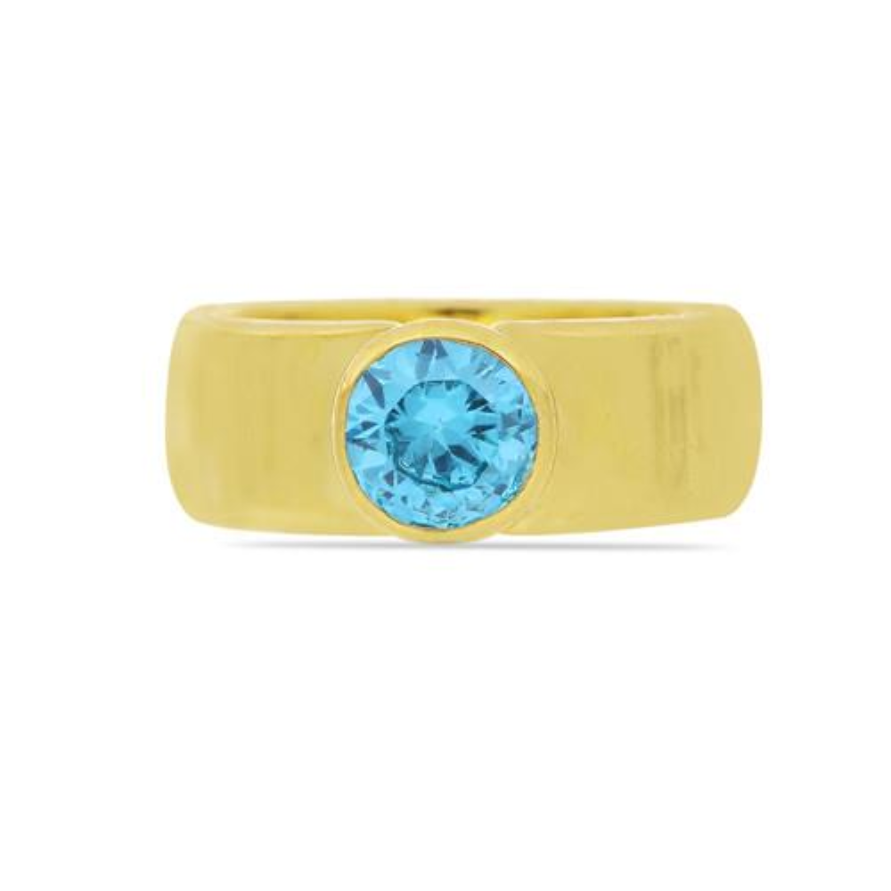 BUY GENUINE SWISS BLUE TOPAZ GEMSTONE FASHION  RING