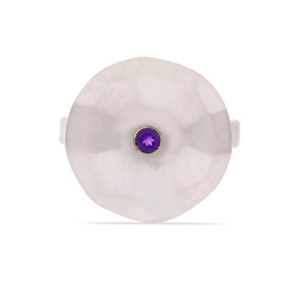 BUY AFRICAN AMETHYST GEMSTONE BRASS RING
