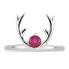 BUY GLASS FILLED RUBY SINGLE STONE RING IN 925 SILVER