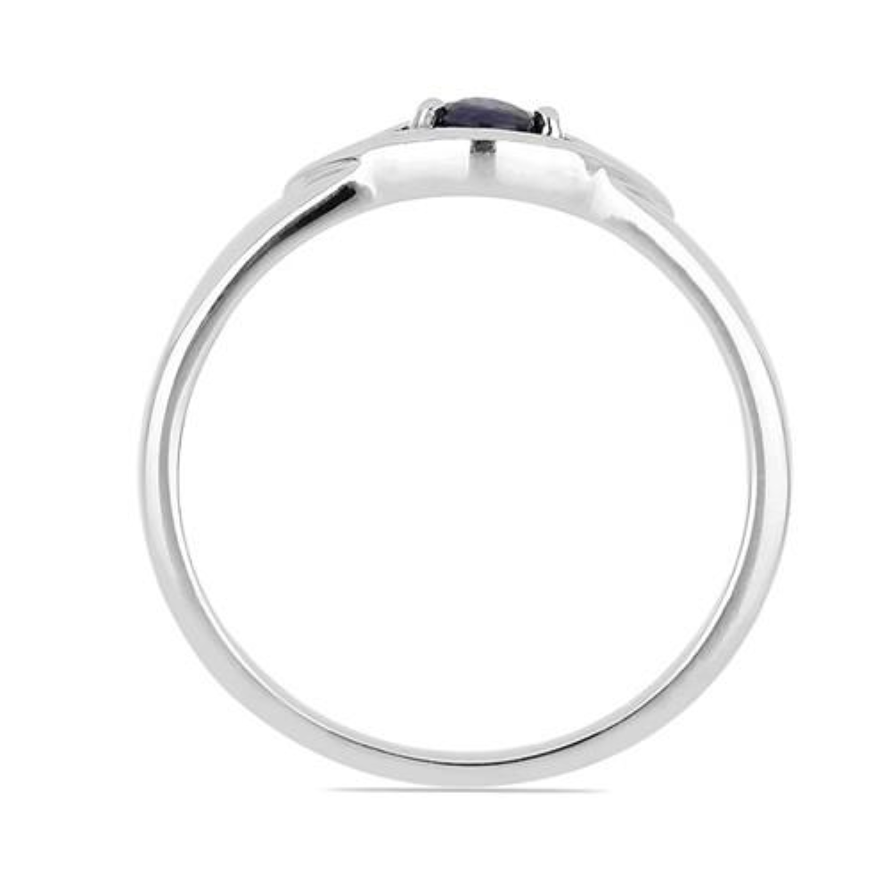 BUY 925 STERLING SILVER REAL BLUE SAPPHIRE SINGLE STONE RING