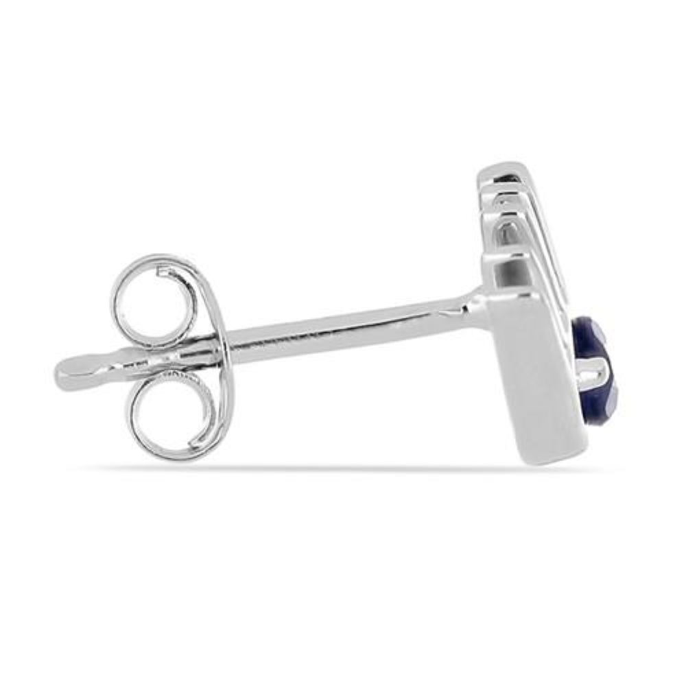BUY NATURAL BLUE SAPPHIRE GEMSTONE EARRINGS IN STERLING SILVER