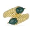 BUY 925 SILVER GOLD PLATED NATURAL MALACHITE GEMSTONE RING