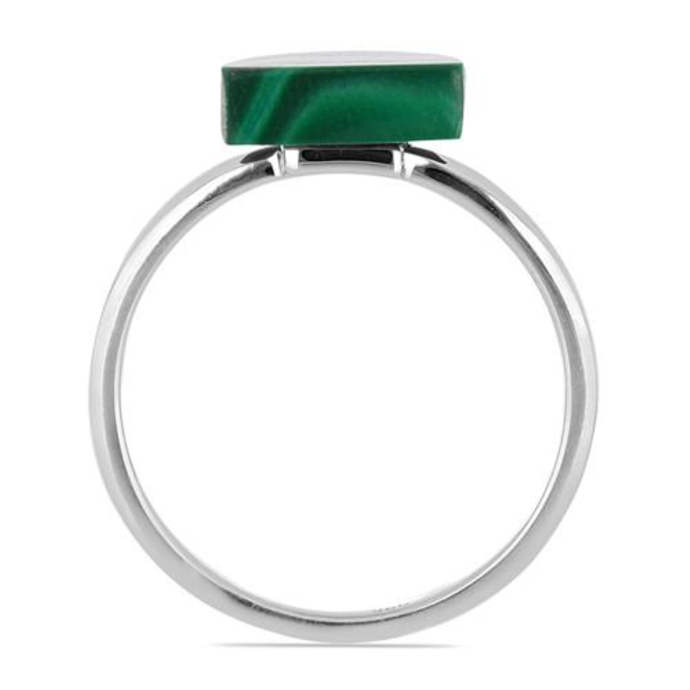 BUY NATURAL MALACHITE GEMSTONE RING IN 925 SILVER