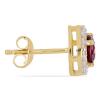 BUY STERLING SILVER  NATURAL RHODOLITE GEMSTONE HALO EARRINGS