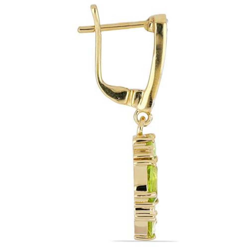 BUY REAL PERIDOT GEMSTONE CLUSTER EARRINGS IN 925 SILVER