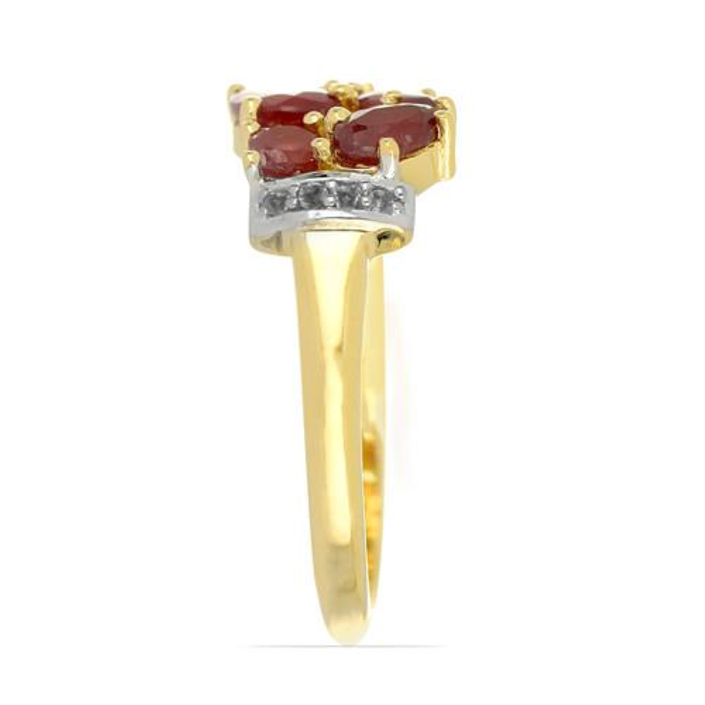 BUY STERLING SILVER NATURAL GLASS FILLED RUBY GEMSTONE STYLISH RING