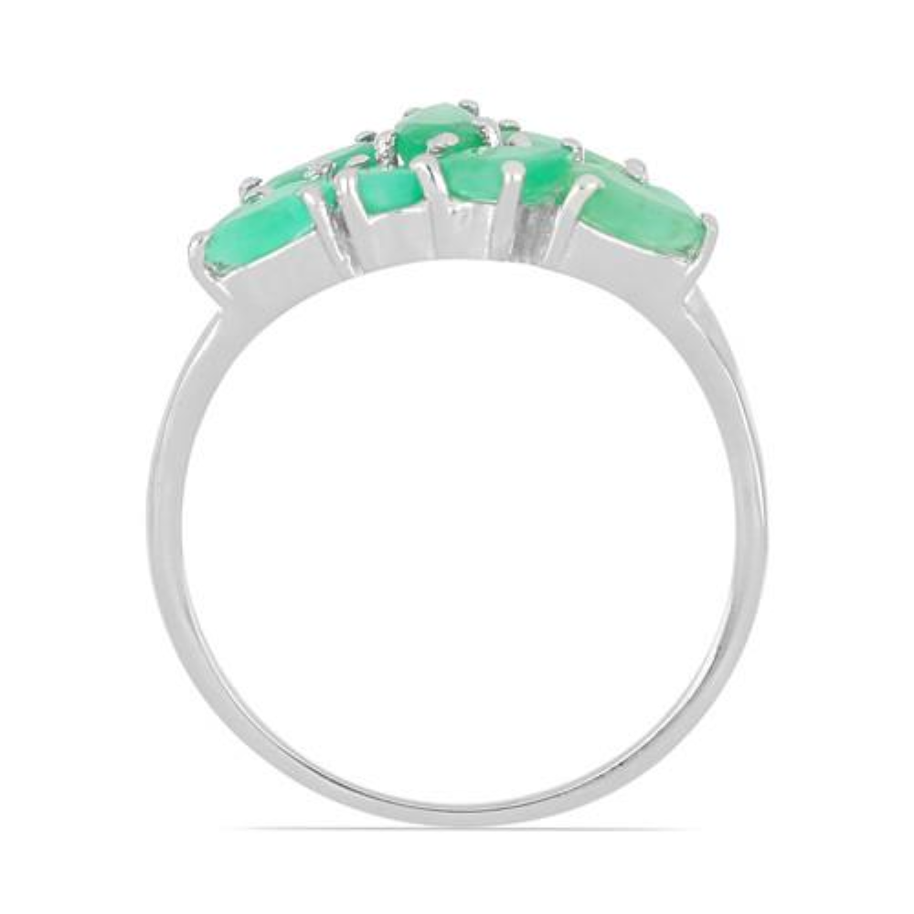 BUY NATURAL EMERALD GEMSTONE RING IN STERLING SILVER