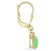 BUY STERLING SILVER NATURAL GREEN JADE GEMSTONE CLASSIC EARRINGS