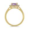 BUY STERLING SILVER NATURAL BRAZILIAN AMETHYST WITH WHITE ZIRCON GEMSTONE RING