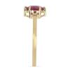 BUY STERLING SILVER GOLD PLATED NATURAL GLASS FILLED RUBY GEMSTONE RING