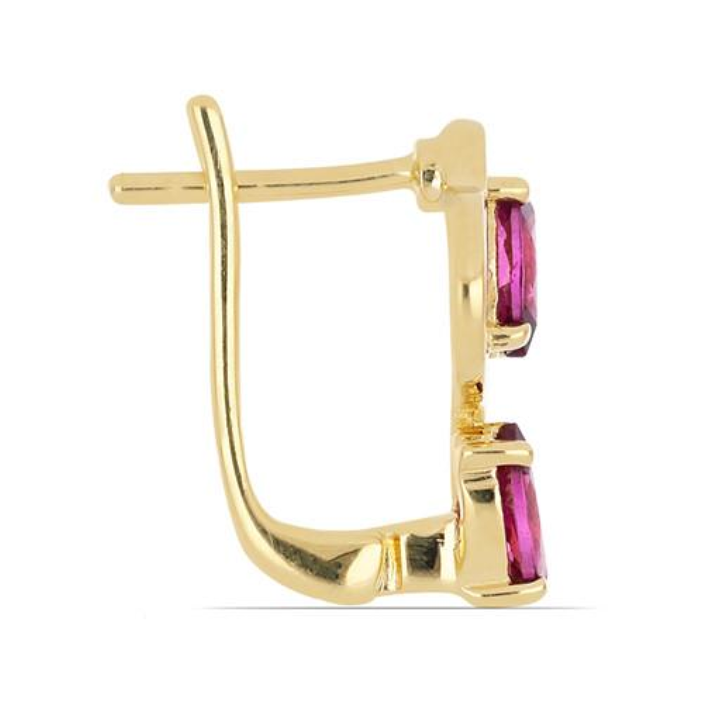 BUY NATURAL RHODOLITE GEMSTONE CLASSIC EARRINGS IN STERLING SILVER