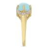 BUY REAL AQUA CHALCEDONY GEMSTONE CLASSIC RING IN 925 SILVER