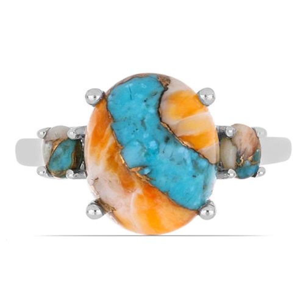 BUY 925 SILVER REAL OYSTER TURQUOISE GEMSTONE RING