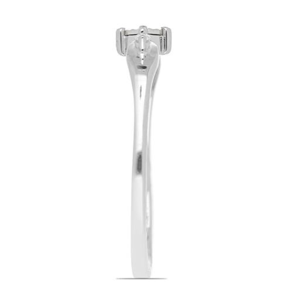 BUY REAL WHITE DIAMOND DOUBLE CUT GEMSTONE RING IN 925 SILVER