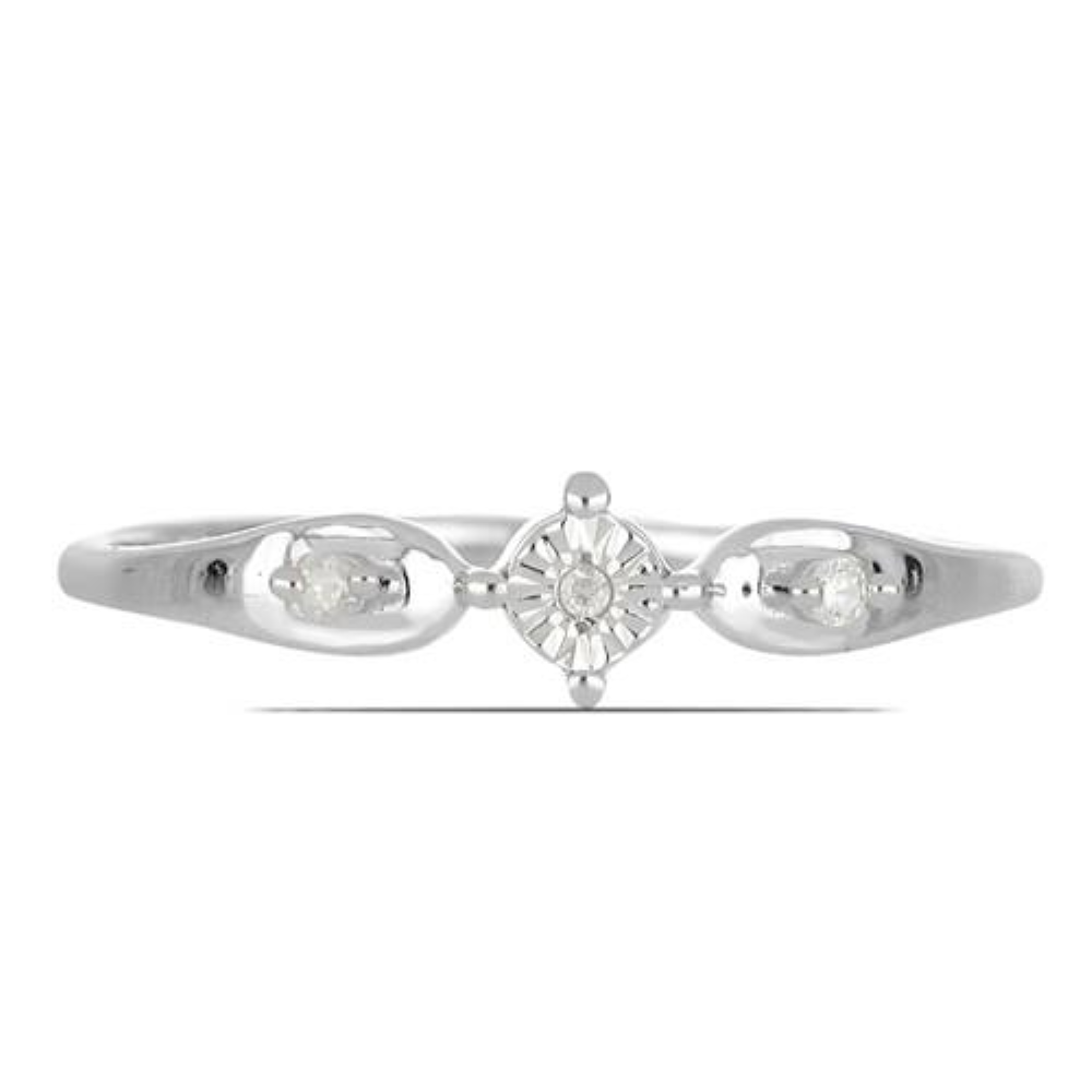 BUY REAL WHITE DIAMOND DOUBLE CUT GEMSTONE RING IN 925 SILVER