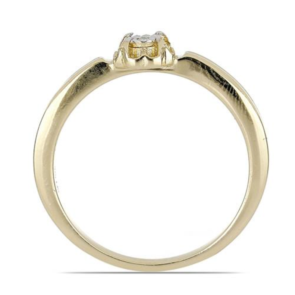 BUY STERLING SILVER WHITE DIAMOND DOUBLE CUT GEMSTONE RING