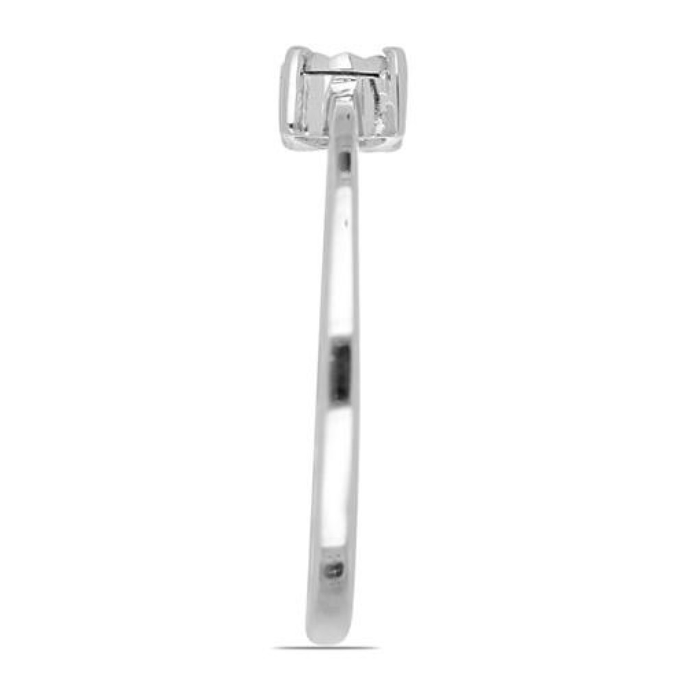 BUY NATURAL WHITE DIAMOND DOUBLE-CUT GEMSTONE RING IN 925 SILVER