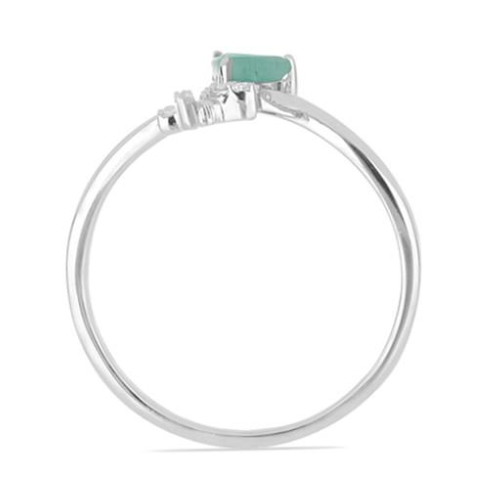 BUY 925 SILVER NATURAL EMERALD GEMSTONE CLASSIC  RING