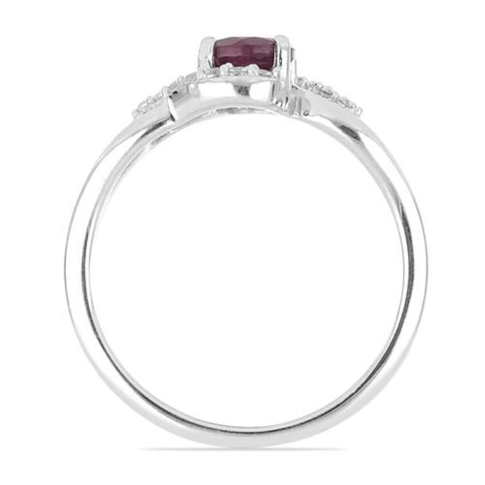 BUY 925 SILVER NATURAL GLASS FILLED RUBY GEMSTONE CLASSIC RING