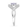 NATURAL TANZANITE GEMSTONE CLASSIC RING IN STERLING SILVER