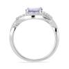 NATURAL TANZANITE GEMSTONE CLASSIC RING IN STERLING SILVER