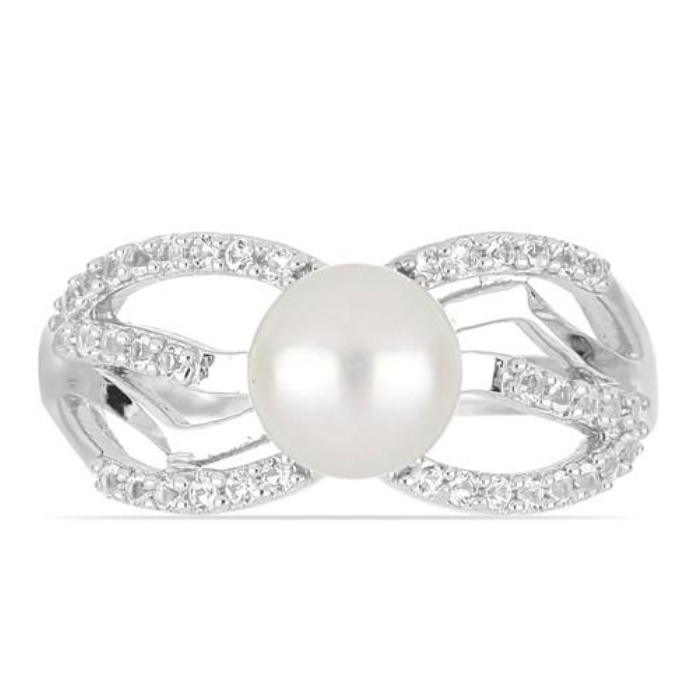 BUY NATURAL WHITE FRESHWATER PEARL GEMSTONE STYLISH RING
