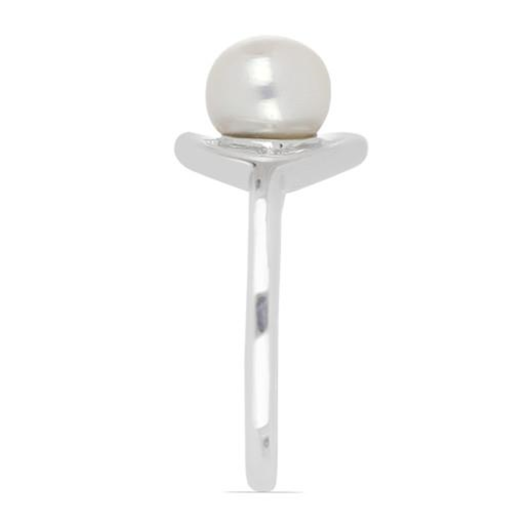 BUY STERLING SILVER NATURAL WHITE FRESHWATER PEARL GEMSTONE  RING
