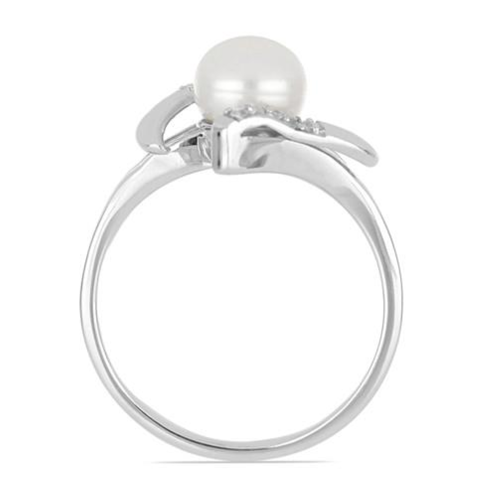 BUY GENUINE WHITE FRESHWATER PEARL GEMSTONE RING IN 925 SILVER