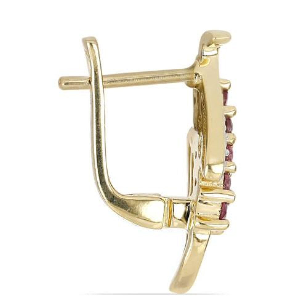 BUY NATURAL GLASS FILLED RUBY MULTI STONE EARRINGS IN STERLING SILVER  