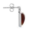 BUY REAL RED AGATE SINGLE STONE BRASS EARRINGS
