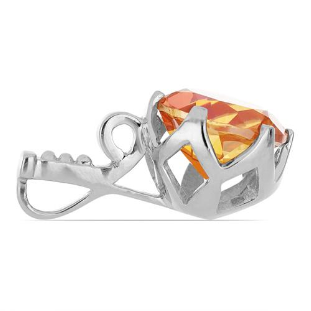 BUY 925 SILVER REAL PADPARADSCHA QUARTZ BIG STONE PENDANT