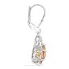 BUY 925 SILVER REAL PADPARADSCHA QUARTZ GEMSTONE EARRINGS