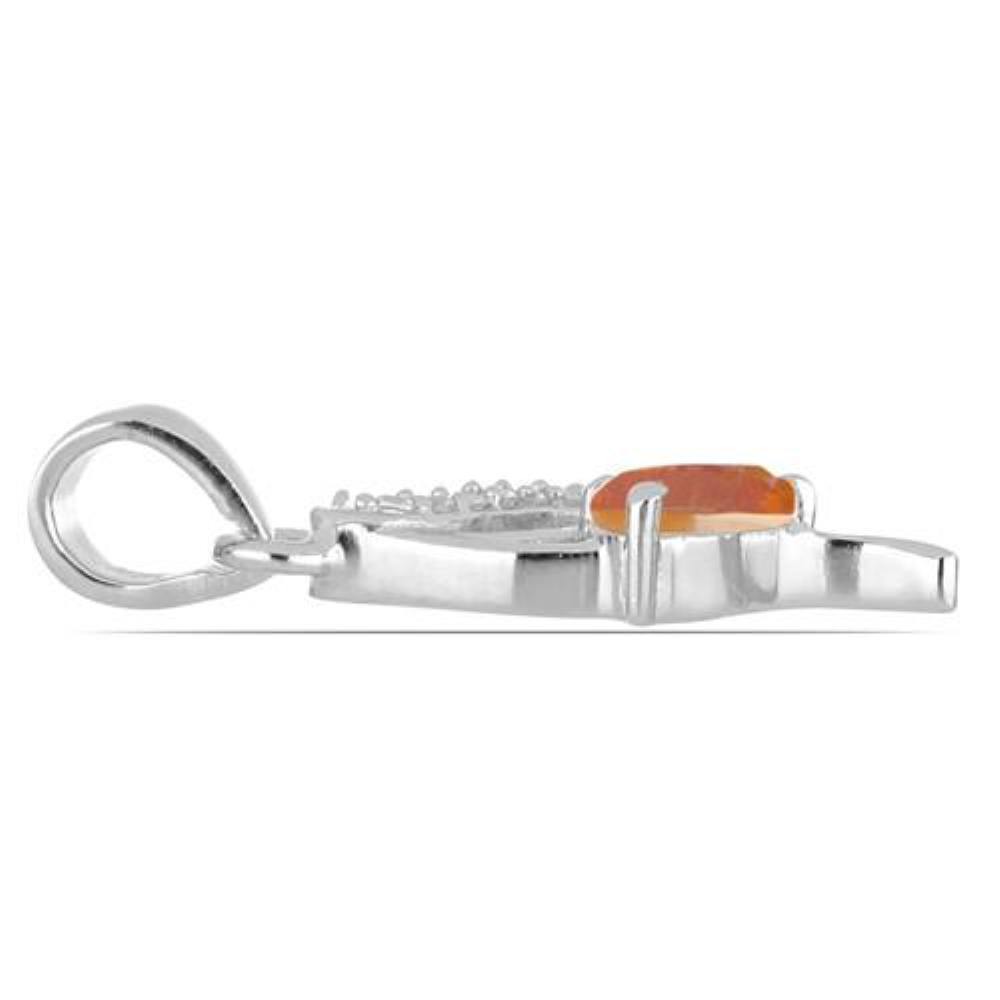 BUY STERLING SILVER NATURAL PADPARADSCHA QUARTZ GEMSTONE PENDANTS